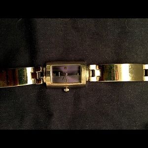 Yves Rocher Silver Tone Watch with Blue Face (needs batter)